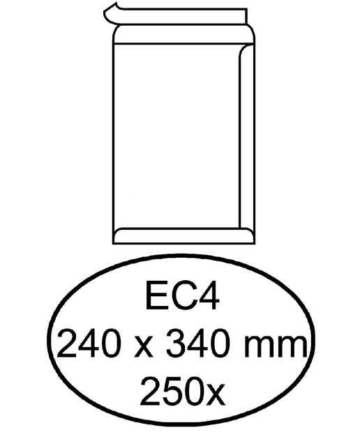 Envelop Hermes akte EC4 240x340mm zelfklevend wit doos à 250 stuk