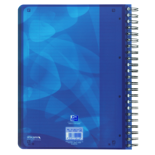 Oxford School A4+ Polypropylene Cover Twin Wire 4 Holes Projectbook Ruled 240 Pages Blue Scribzee® Compatibl