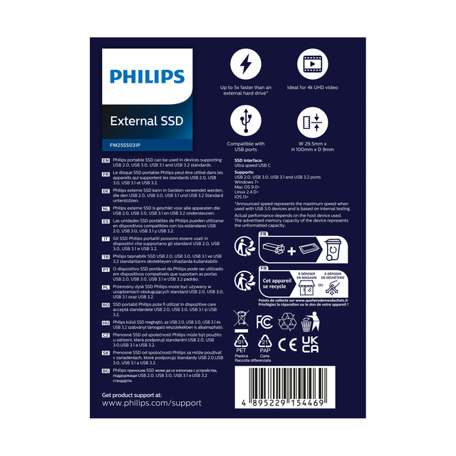 SSD Philips External 250 GB Ultra Speed Space Grey