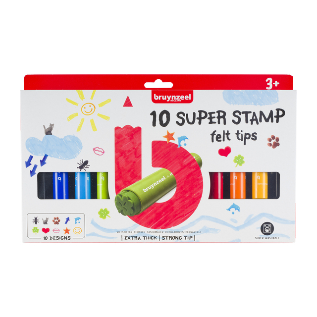 Stempelstift Bruynzeel Kids super set à 10 stuks assort