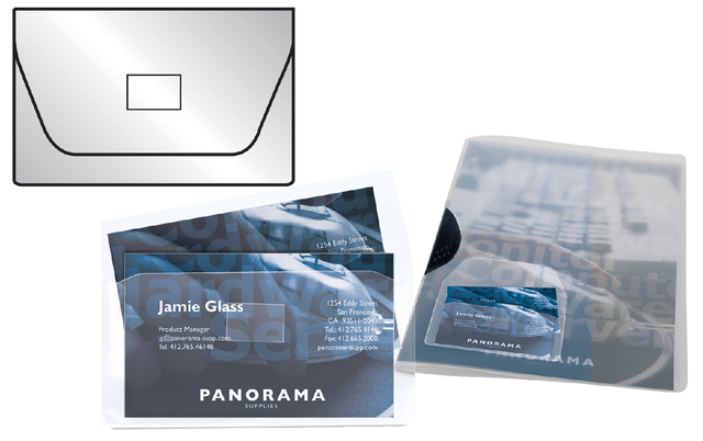 10x 3L adhesive business card pockets  with flap, 105x60mm