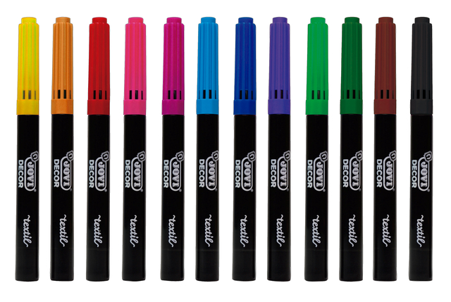Textielstift Jovi assorti set à 12 stuk