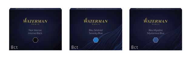 Inktpatroon Waterman nr 23 lang zwart pak à 8 stuk
