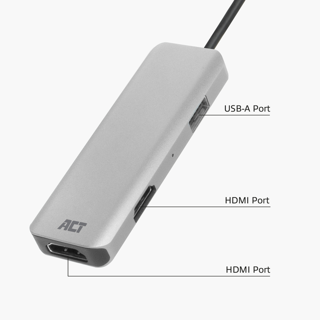 Adapter ACT USB-C 4K multiport for 2 HDMI monitors