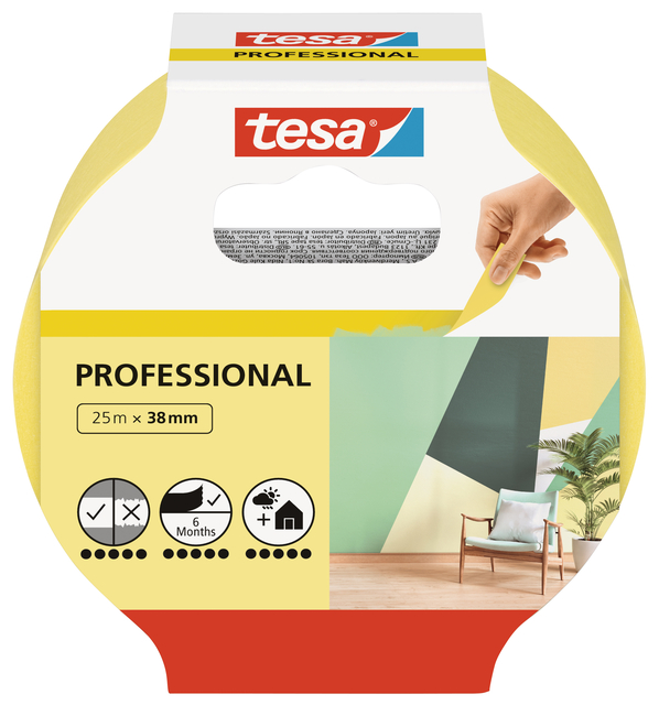 tesa Masking Tape PRECISION INDOOR ecoLogo for extreme flat paint edges,25m:25mm