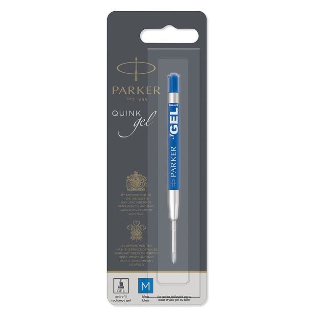 Gelschrijvervulling Parker Quink medium blauw blister à 1 stu