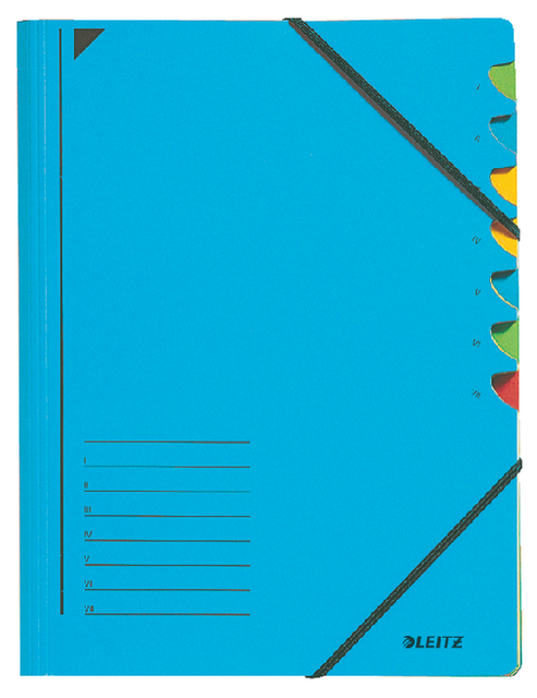 Document wallet 7 tabs carton blue