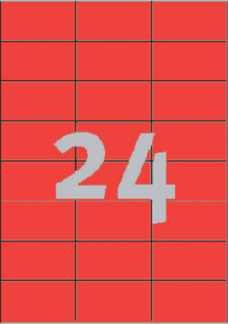 Etiket Avery 3448 70x37mm rood 2400 stuks