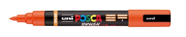 Paintmarker Uni POSCA PC-5BR brushpunt medium oranje