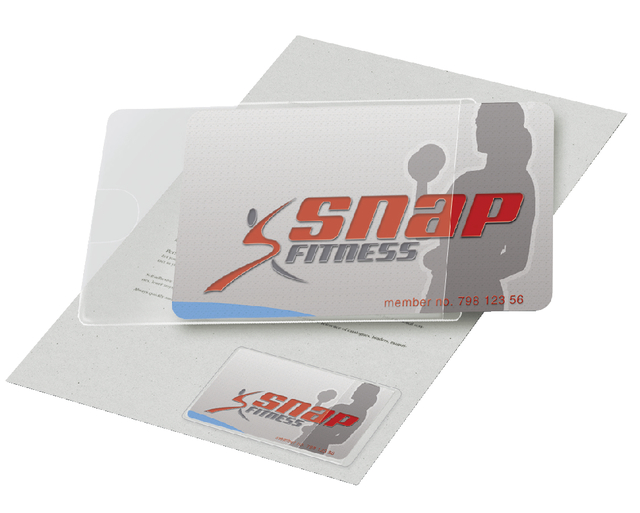 10x 3L adhesive business card pockets  60x95mm, short side open