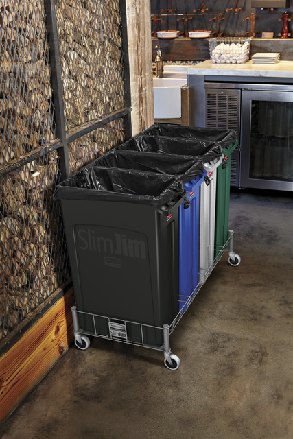 Afvalbak Rubbermaid Slim Jim Vented met luchtsleuven 60L groen