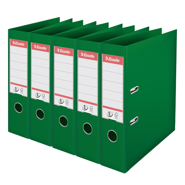 Lever Arch File Esselte No.1 VIVIDA 75mm PP A4 green 5 pieces