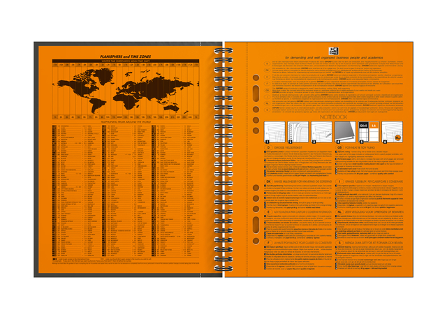 OXFORD International A5+ Hardback Twin-wire Notebook 5mm Squares 160 Pages Grey SCRIBZEE® Compatibl