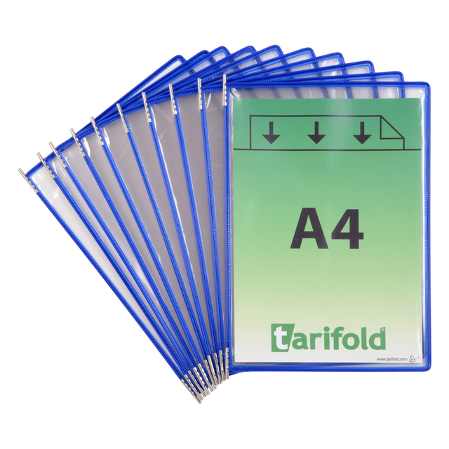Zichtpaneel Tarifold A4 verticaal blauw 10 stuks