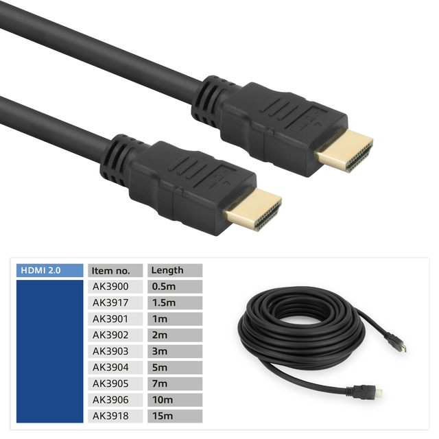 Kabel ACT HS v2.0 HDMI-A male - HDMI-A male (AWG30) 3 meter