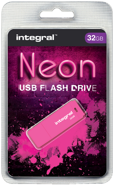 Integral Neon 2.0 Flash Drive 32GB Pink