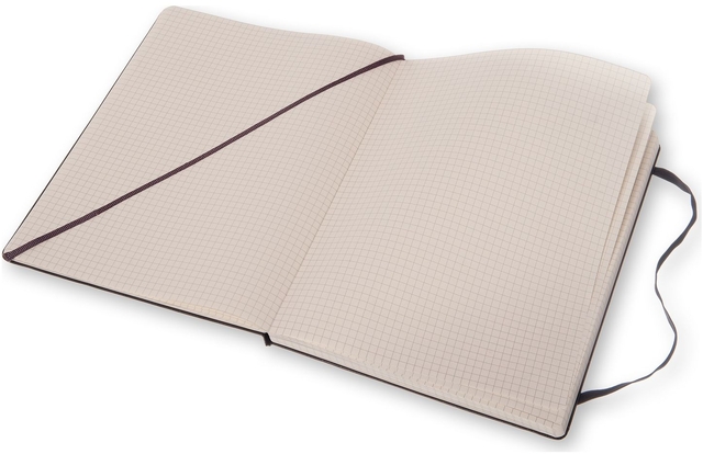 Notitieboek Moleskine XL 190x250mm ruit 5x5 hard cover zwart