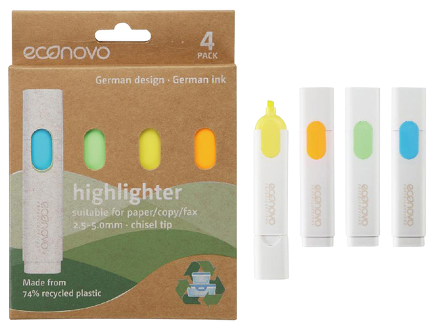 Markeerstift Econovo assorti blister à 4 stuk