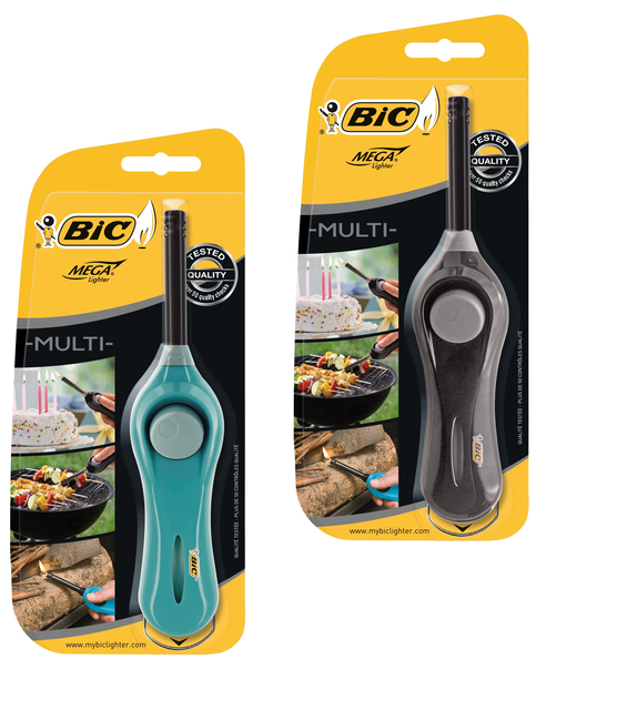 Aansteker Bic megalighter U140 multi assorti blister à 1 stu