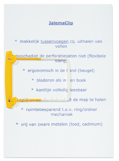 Jalema Clip, cover yellow, tube yellow, extension piece white, box 100 items