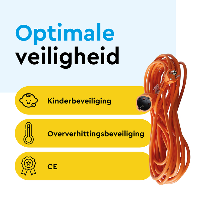 Verlengkabel BRASQ 20m oranje