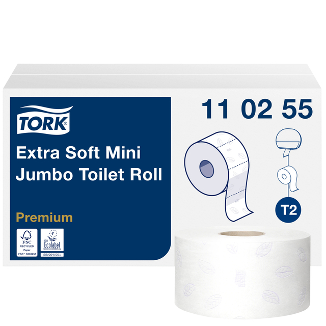 Tork Extra Soft Mini Jumbo Toilet Roll  3ply white 120 m T2 Premium