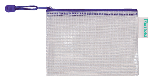 8 A6 mesh zipper bag blue PVC 175x125mm
