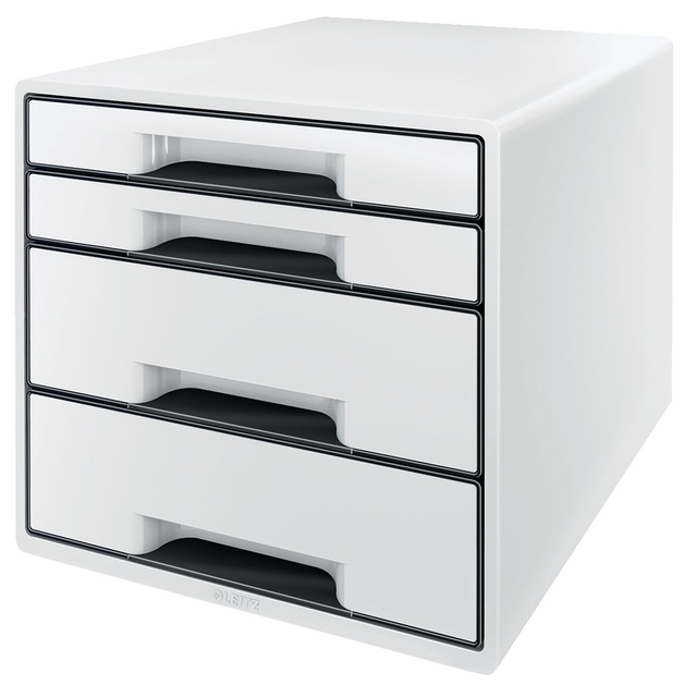 Drawer Cabinet Leitz WOW Cube A4 maxi 4 drawers white/black