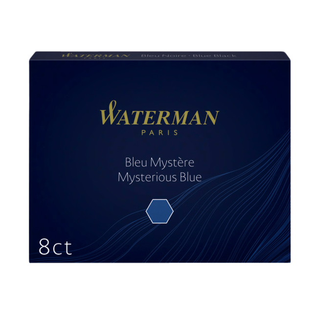 Inktpatroon Waterman nr 23 lang blauwzwart pak à 8 stuk