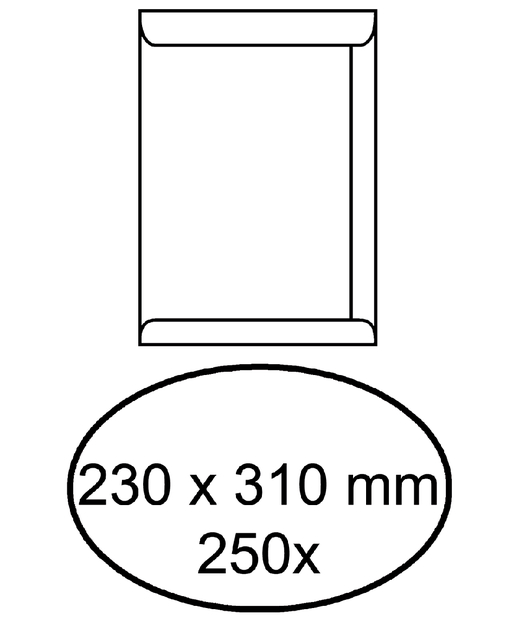 Pocket 230x310mm ss white 100gsm