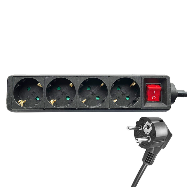 Stekkerdoos BRASQ  4 voudig 1.4 meter zwart
