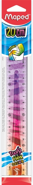 Liniaal Maped Twist 'n Flex Decor Animals 20cm display à 20 stuks assorti