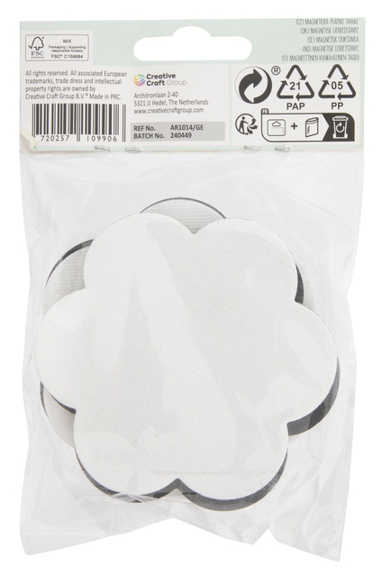 Canvas Nassau fine art ster en bloem 7,5cm magnetisch 4 stuks