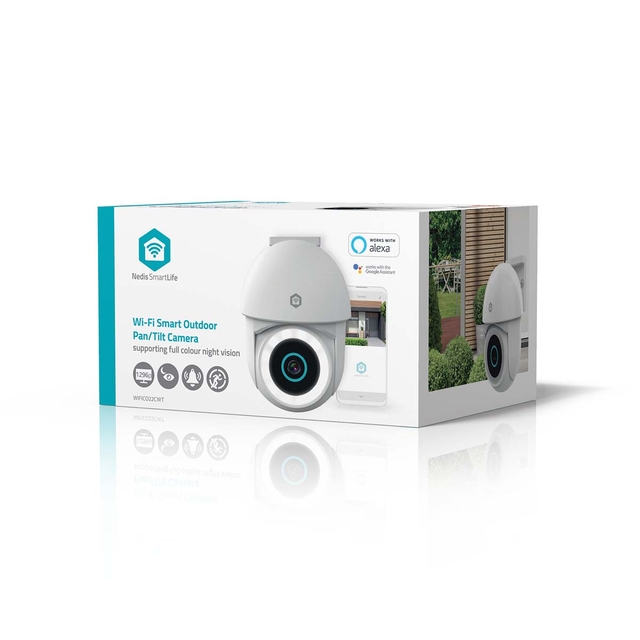 Beveiligingscamera Nedis Smartlife Wifi buiten 3MP Full HD 1296p wit