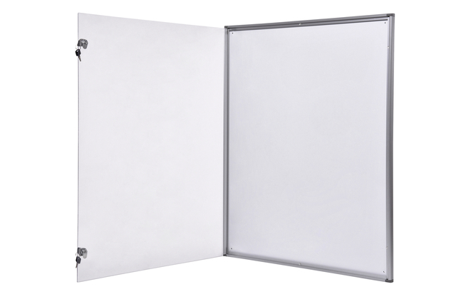 Binnenvitrine wand MAULextraslim whiteboard 9xA4 met slot