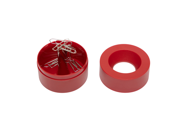 Papercliphouder MAUL Pro magnetisch Ø73x60mm rood