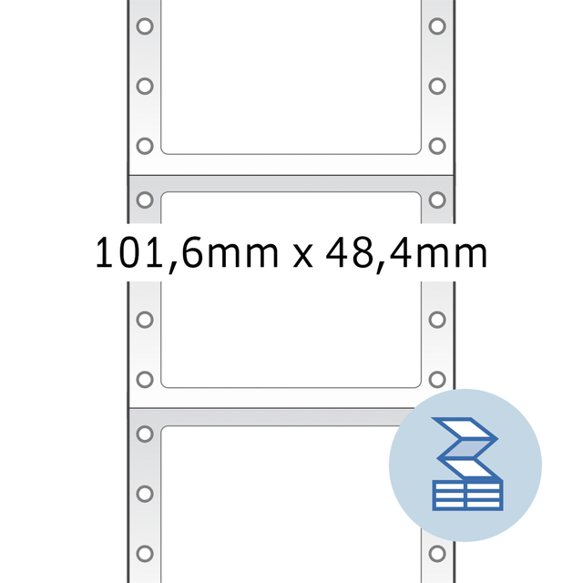 Etiket HERMA 8163 101.6x48.4mm 1-baans wit 2000 stuks