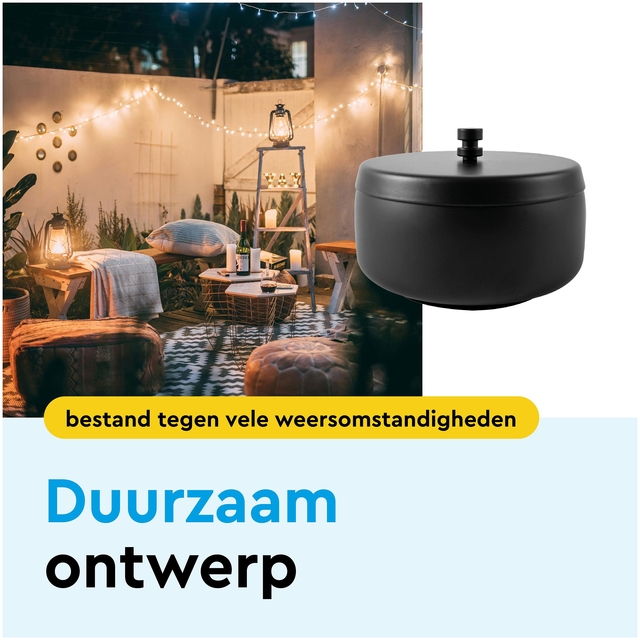 Asbak BRASQ tafelmodel 1 liter met deksel AT700 zwart