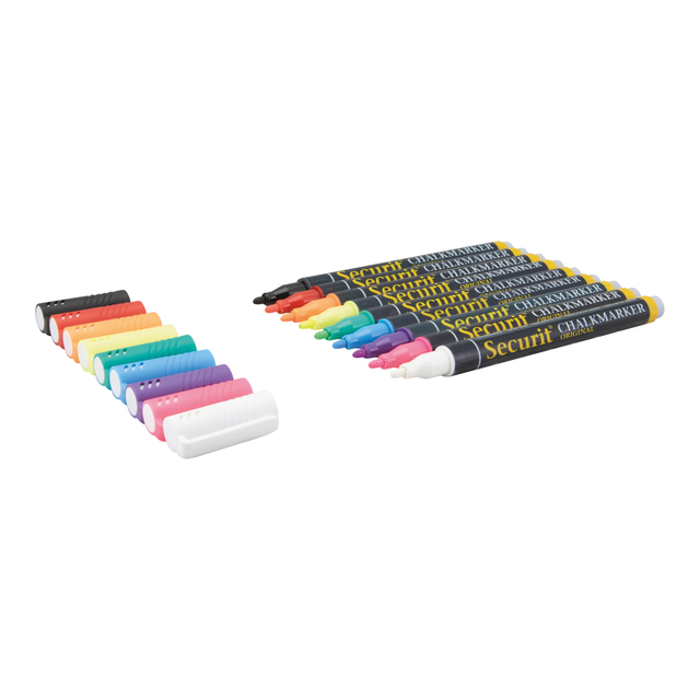 Krijtstift Securit SMA-100 rond ass 1-2mm blister à 7 stuk