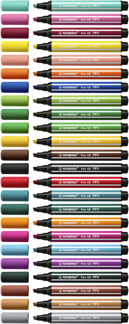 Viltstift STABILO Pen 68 Max Arty assorti etui à 24 stuk