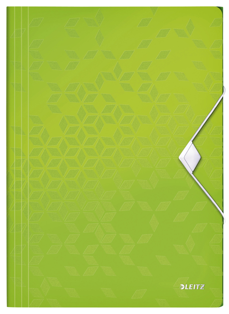 3-Flap Folder Leitz WOW  with elastic band PP green