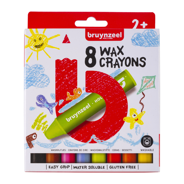 Waskrijt Bruynzeel Kids set à 8 stuks assort
