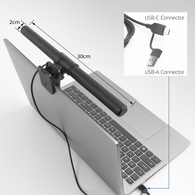 Laptoplamp ACT Clip-on led dimbaar USB