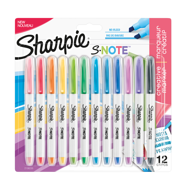 Markeerstift Sharpie S-note assorti blister à 12 stuk