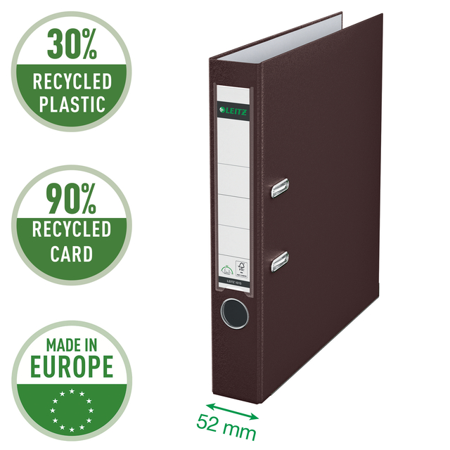 Lever arch file Leitz 1015 180° 52mm PP A4 brow