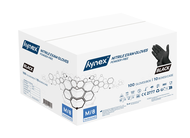 Handschoen Hynex M nitril zwart pak à 100 stuk
