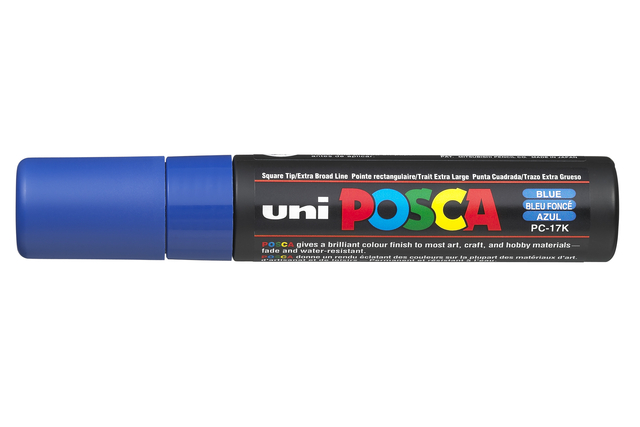 Verfstift Posca PC17K extra breed rechthoek donkerblauw
