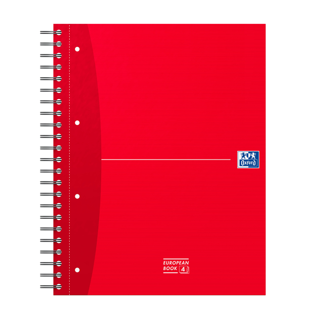 Collegeblok Oxford Office Essentials Europeanbook A4+ 4-gaats 120 pagina's assorti