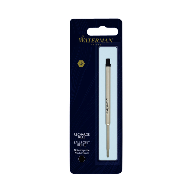 Balpenvulling Waterman medium zwart blister à 1 stu