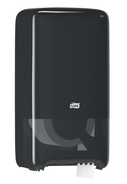 Toiletpapierdispenser Tork T6 Elevation medium duo zwart 557508